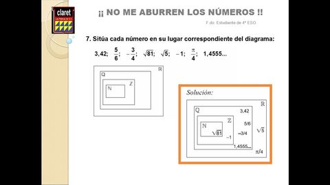 CLASIFICACIÓN DE LOS NÚMEROS REALES