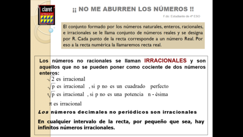 CLASIFICACIÓN DE LOS NÚMEROS REALES