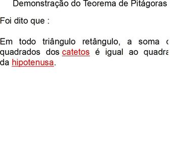 TEOREMA DE PITÁGORAS