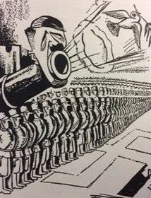 Amerikanische Karikatur zur Rede Hitlers