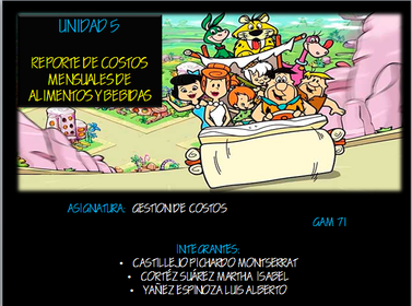 UNIDAD 5 "REPORTE DE COSTOS MENSUALES DE ALIMENTOS Y BEBIDAS"