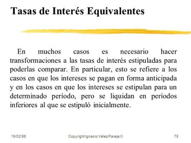 CONCEPTO TASAS EQUIVALENTE